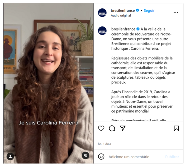 Depoimento da brasileira Carolina Ferreira sobre ter trabalhado na restauração da Notre-Dame